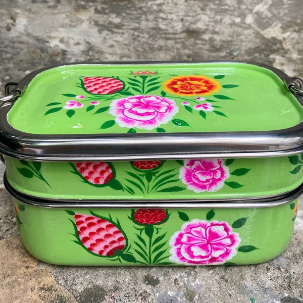 Fiambrera Eco-Friendly Doble Acero Inox Verde