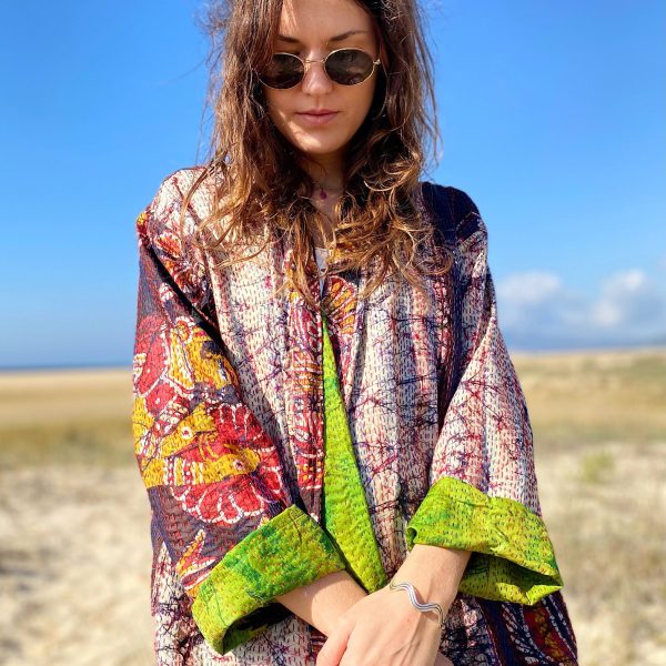 Chaqueta KANTA Seda Vintage Verde