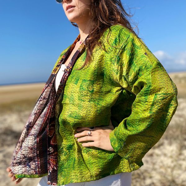 Chaqueta KANTA Seda Vintage Verde