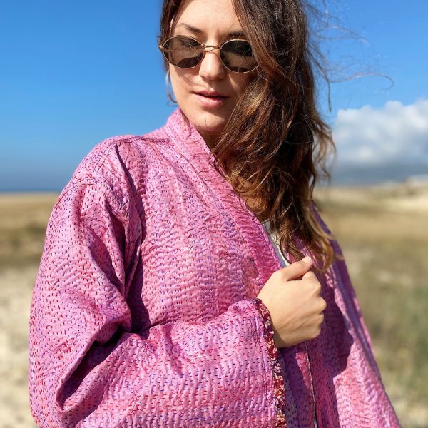 Chaqueta KANTA Seda Vintage Rosa