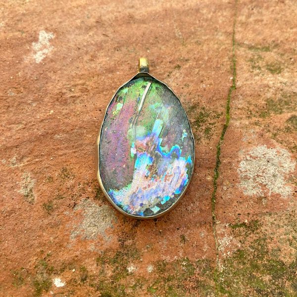 Colgante Cristal Romano Galaxia Verde