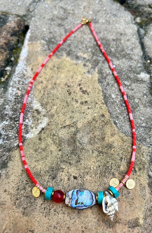 Collar rojo nacre - Imagen 5