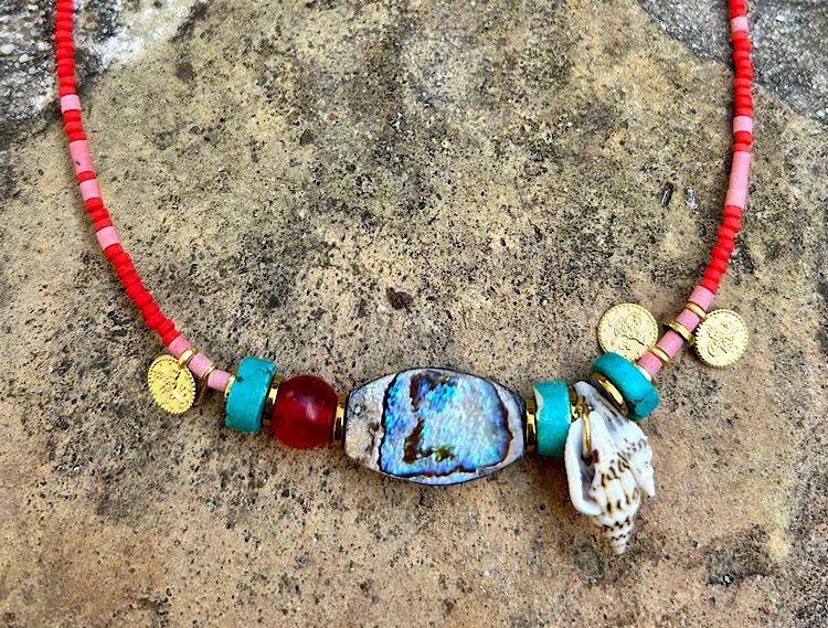 Collar rojo nacre - Imagen 3