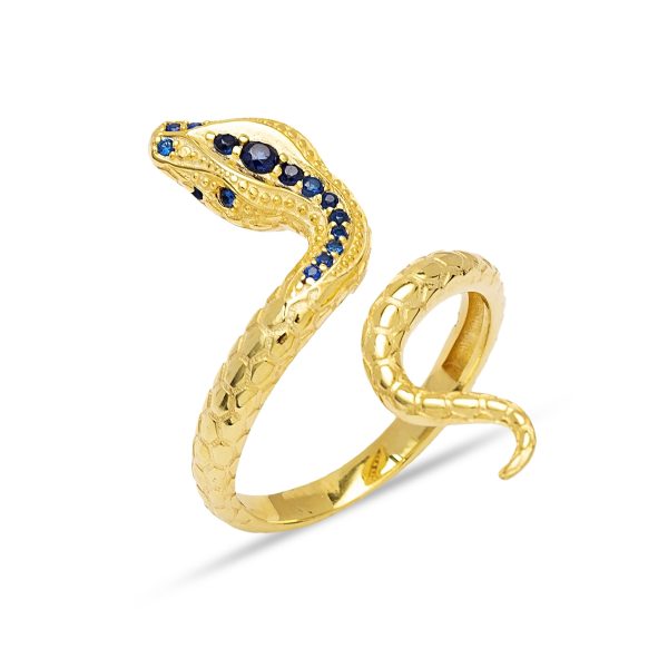 Anillo protección Serpienta Zafiro