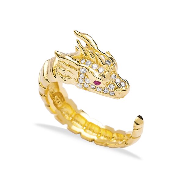 Anillo Protección Dragón Rubí