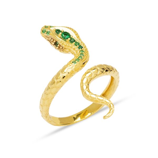 Anillo protección Serpienta Esmeralda