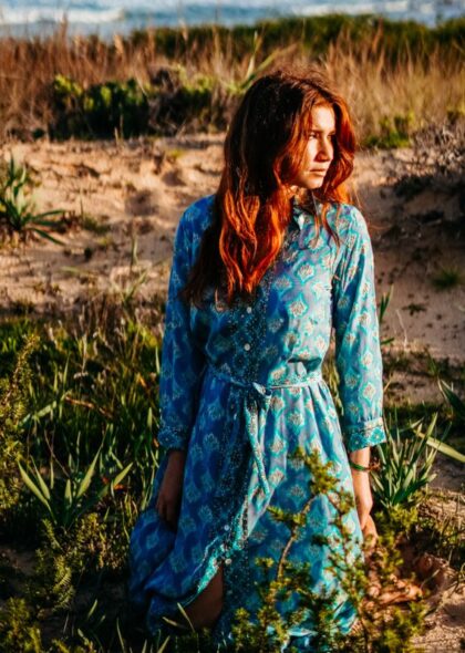 Camisero Seda grecia verde