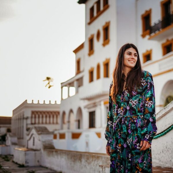 maxi kimono viscosa jungle verde Lila GlobE Tarifa