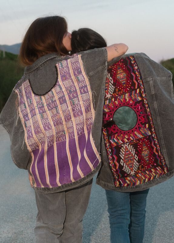Chaleco oversize denim up-cycling vintage Huipil special