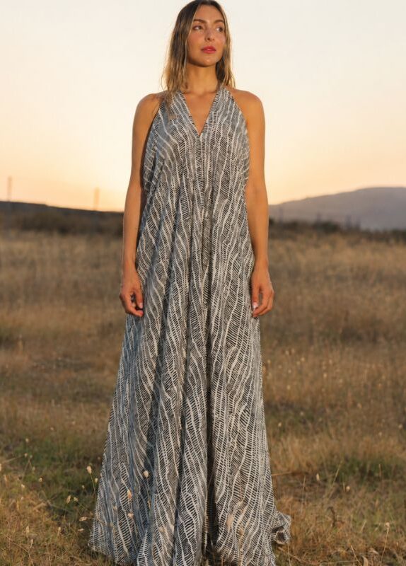 Magic Dress seda retro blanco y negro