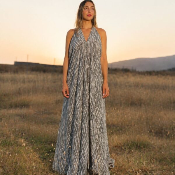 Magic Dress seda retro blanco y negro